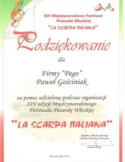 podziękowanie la scarpa italiana