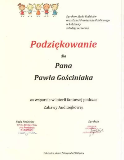 podziękowanie zabawa andrzejkowa